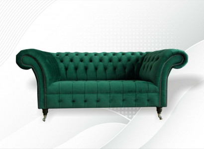 Chesterfield Green 2 Seater Couch Upholstered Sofas Couch Design Sofa Club Textile